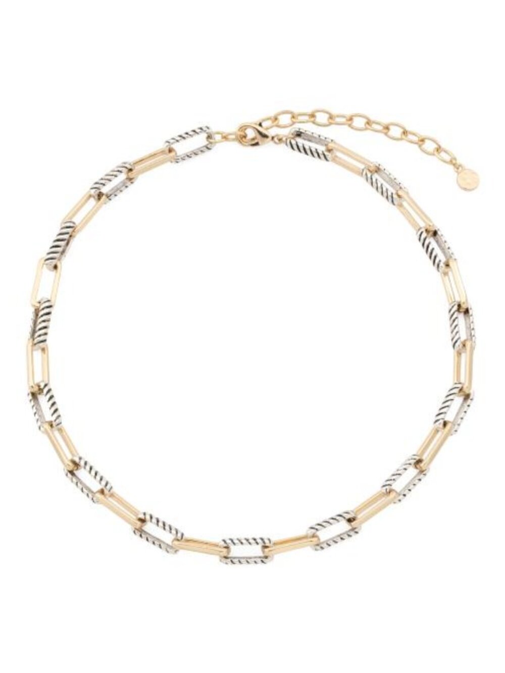 TRUE TO FORM Gold Plated Silver Plated Textured Link Necklace
